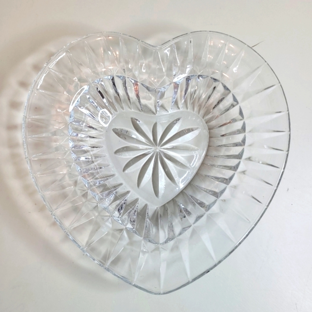 Mikasa Desire Crystal Heart Shaped Candy Dish Glass